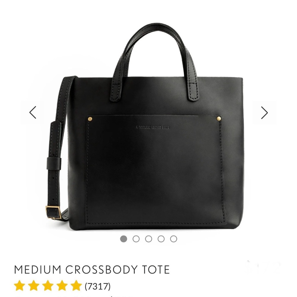 Portland Leather Goods Black Medium Crossbody Tote